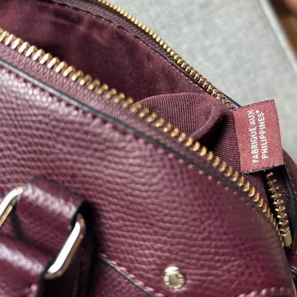 Coach Mini Bennett Burgundy Satchel 2-Way Shoulder Handbag - Picture 13 of 16